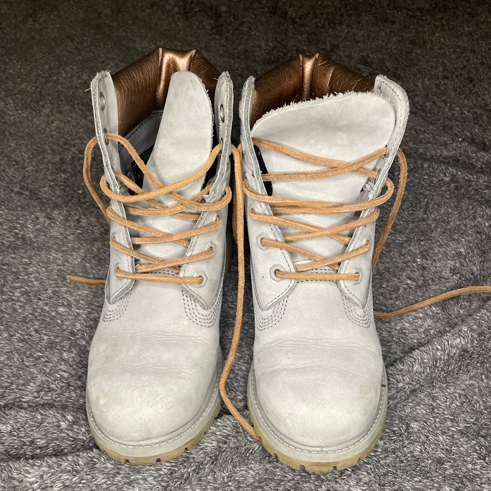 Bronze and Grey Timberlands